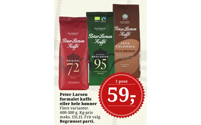Peter Larsen Formalet Kaffe Eller Hele Bønner