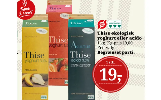 Thise Økologisk Yoghurt Eller Acido