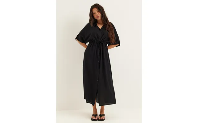 Drawstring Viscose Shirt Dress