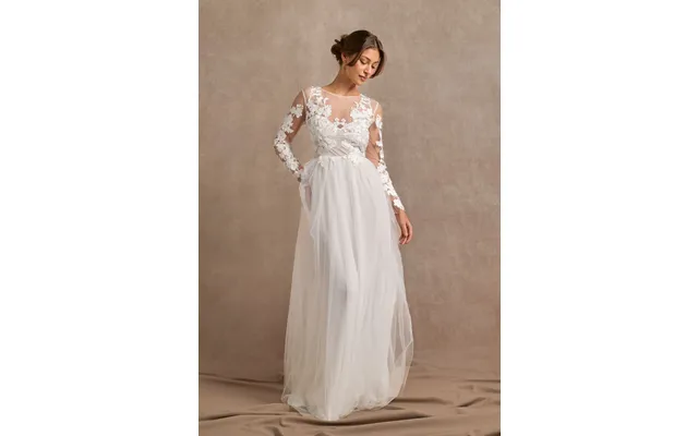 Floral Embroidered Tulle Wedding Gown