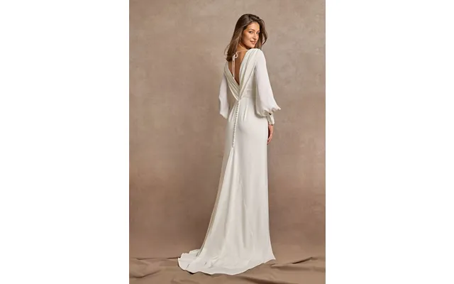 Waterfall Back Satin Wedding Gown
