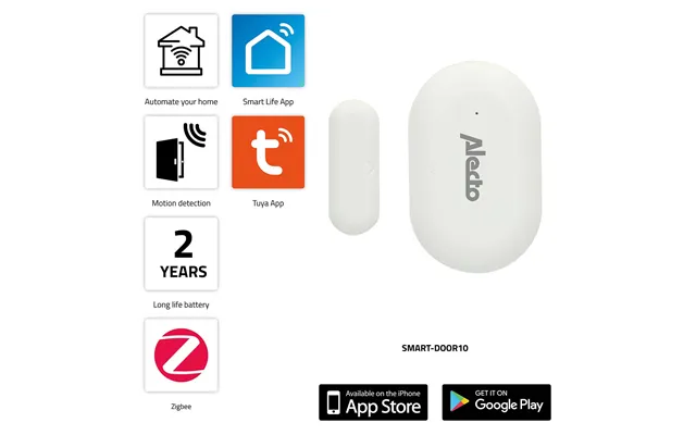 Alecto - Smart-door10 Smart Zigbee Dør- Vindueskontaktsensor