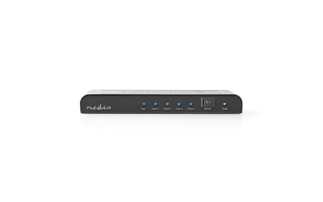 Nedis - Hdmi Splitter 4-port Port S 4x Hdmi Output 4k 60hz 18 Gbps Metal Antracit