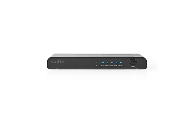 Nedis - Hdmi Switch 5-port Port S 5x Hdmi Input 1x Hdmi Output 4k 60hz 18 Gbps Fjernstyret Metal Antracit