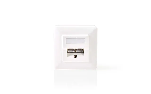 Nedis - Netværksvægboks Flush Mount 2-port Port S Cat5e Lige Hun Guldplateret Abs Hvid Box