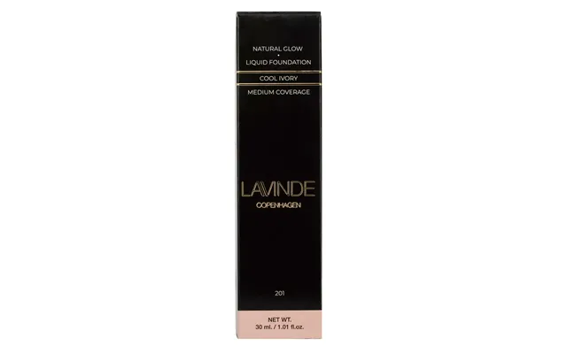 Lavinde Copenhagen Natural Glow Liquid Foundation Cool Ivory 201 30ml - Lavinde Copenhagen