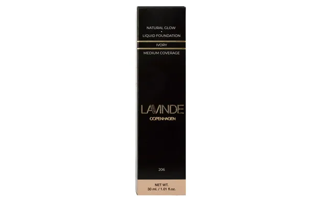 Lavinde Copenhagen Natural Glow Liquid Foundation Ivory 206 30ml - Lavinde Copenhagen