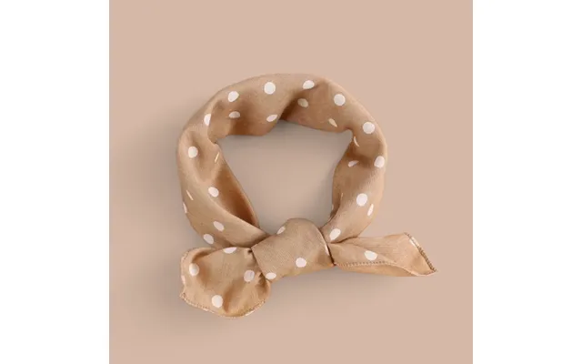 Bandana Beige M. Hvide Prikker