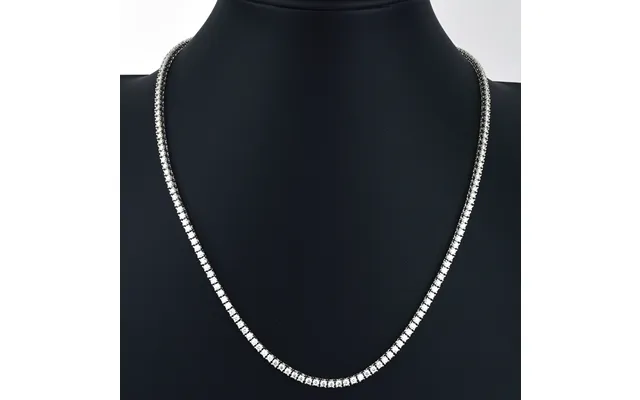 Deluxe Tennishalsband I 18kt. Vitguld, 9.06 Ct. Diamanter - 18 Kt