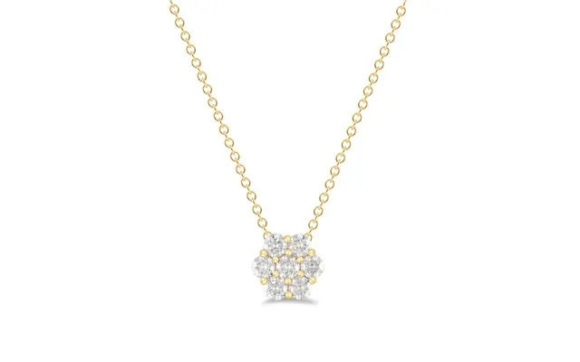 Enkel Blomma Diamanthänge I 14 Kt. Vitguldguld Eller , 0,30 Ct