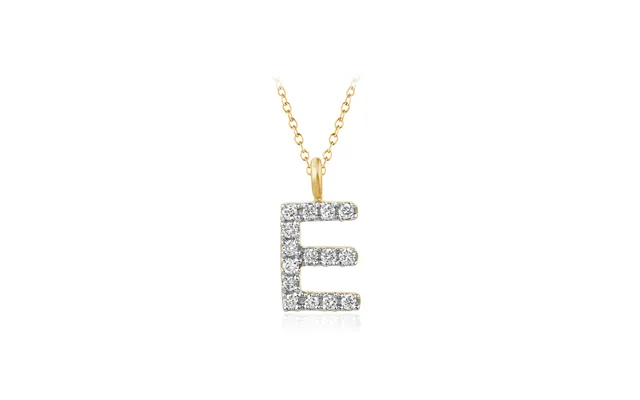 My Letter Diamant Bogstav E Med Kæde I 14 Kt. Guld Eller Hvidguld - 14 Kt