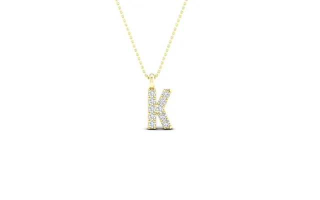 My Letter Diamantbokstaven K Med Kedja I 14 Karat. Guld Eller Vitt Guld - Guld