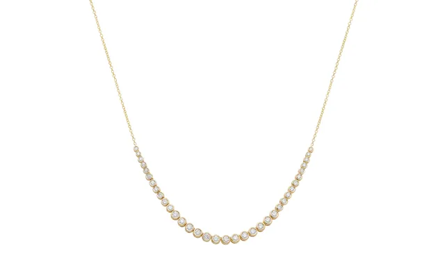 Round Cut Tennishalskæde I 14kt. Guld Eller Hvidguld, 1.00 Ct
