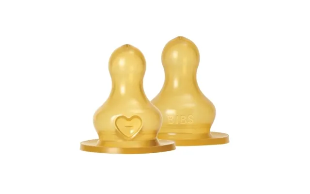 Bibs Bottle Nipple, Flaskesut - 2-pak, Latex, Fast Flow