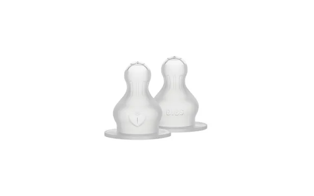 Bibs Bottle Nipple, Flaskesut - 2-pak, Silicone, Thick Flow