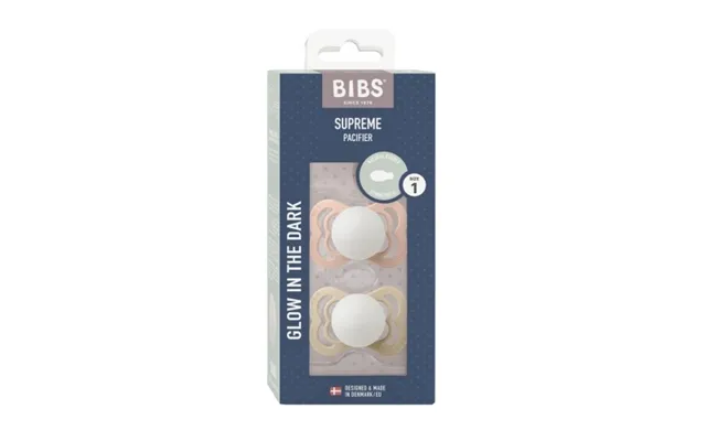 Bibs Supreme Night Glow - 2-pak, Str. 1 0-6 Mdr. , Symmetrisk