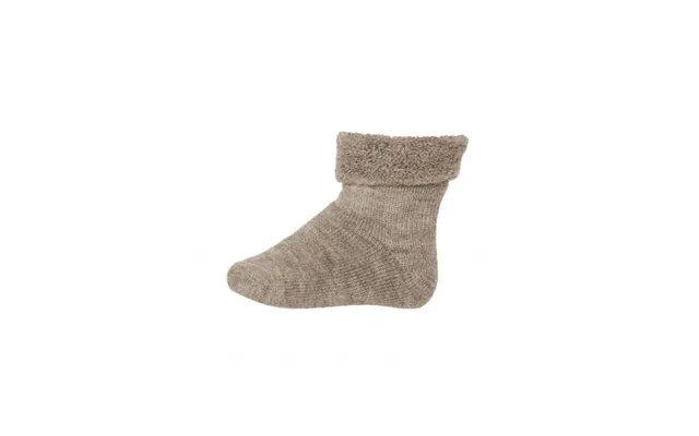 Klassisk Babystrømpe I Merinould Light Brown Melange 17 18