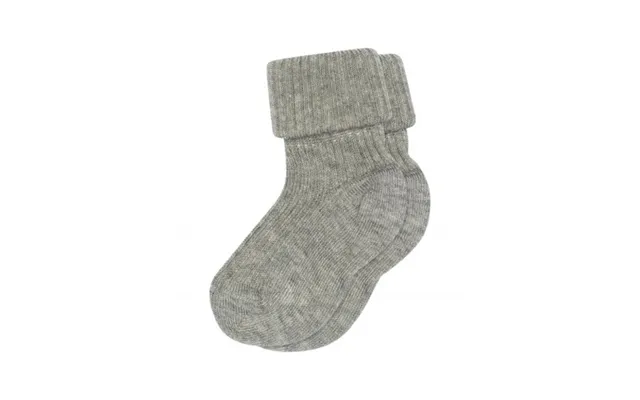 Rib Baby Bomuldsstrømper Grey Melange 17 18