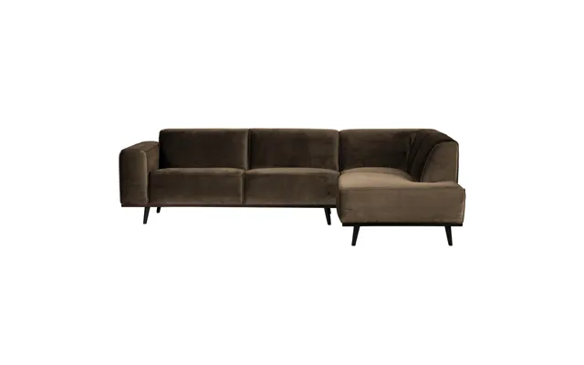 Statement Hjørnesofa Højrevendt Velour - Taupe