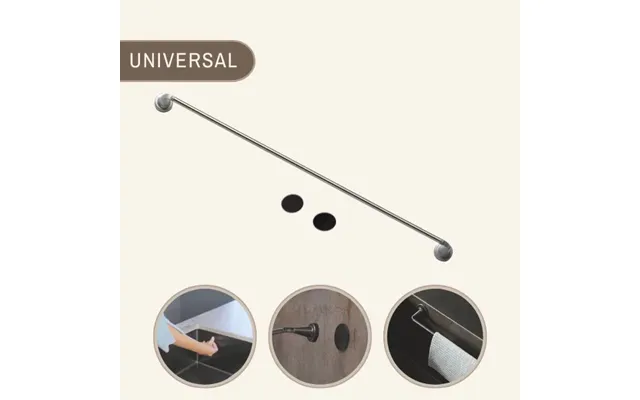 Universal- Magnetisk Karklud Holder Selvklæb Metalplade Rustfri Stål M Grå 37 Cm - By Magnet