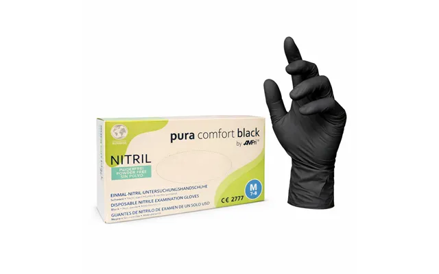100 Stk. Pura Comfort Nitrilhandsker - Sorte Størrelse S