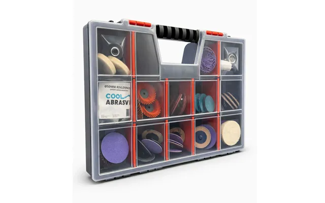 50mm Cool Abrasives Slibesæt Til Roloc Type R System - Smart Plastkasse Indeholdende 48 Stk