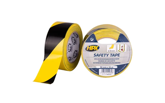 Advarselstape 50mm 33m Gul Sort
