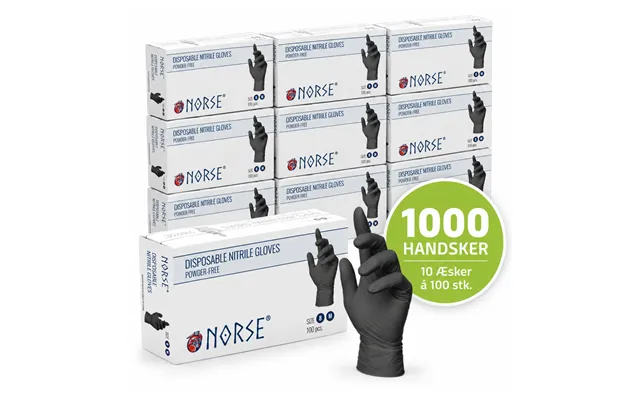 Nitril Engangshandsker Sort - 1000 Stk. 10 X 100 Stk.