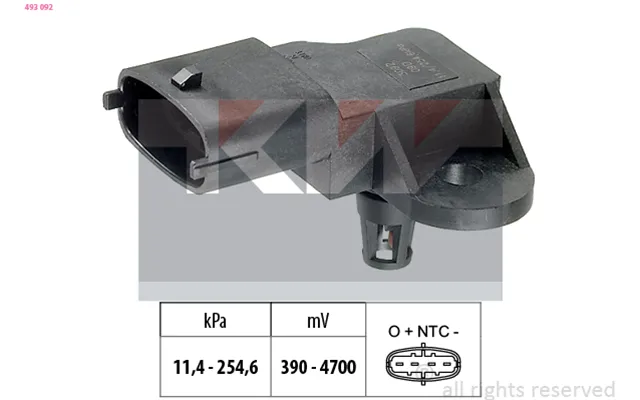 Kw Sensor - Ladetryk 493092 For Opel Abarth General Motors Lancia Cadillac Iveco Fiat Bmw Porsche