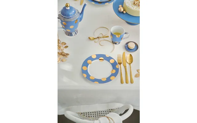 Set 2 Plates Dot Delight Light Blue-gold 23cm product image