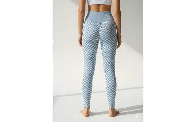 Checker Scrunch Leggings Blue - Medium Blue