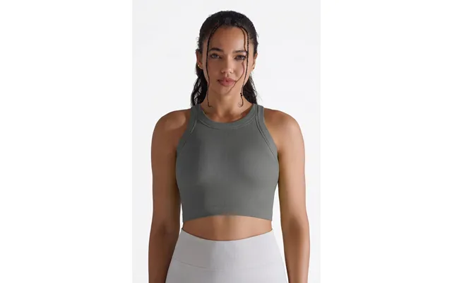 Crop Top Rund-hals Med Indbygget Bh Darkgrey - Medium-large Darkgrey