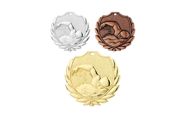50 Mm Medalje D77c Præget Med Svømmer