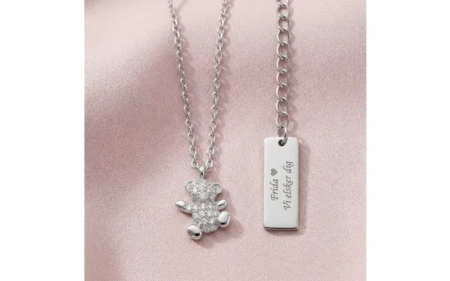 Bamse Børnehalskæde - Med Zirkoner Sølv Noa Kids Jewellery