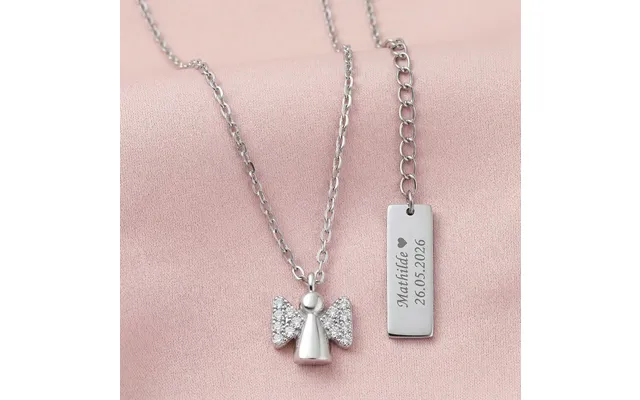 Engel Børnehalskæde I Sølv Med Zirkoner Sølv Noa Kids Jewellery