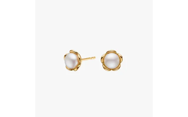 Flower Ørestikker Med Perle 18k Fg Siersbøl