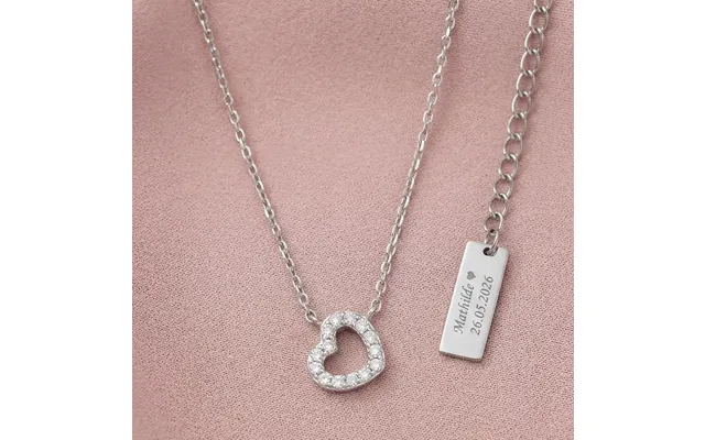 Hjerte Børnehalskæde I Sølv Med Zirkoner Sølv Noa Kids Jewellery