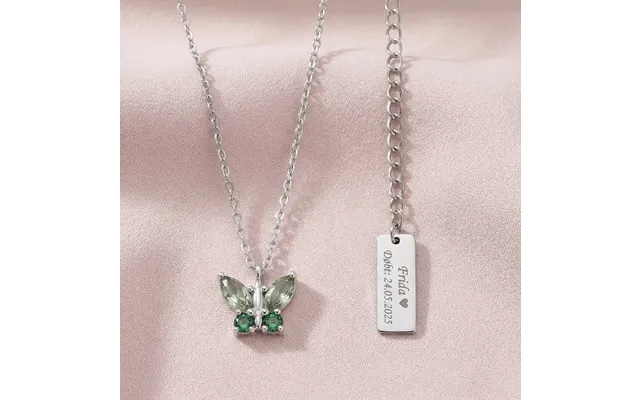 Sommerfugl Børnehalskæde - Grøn Sølv Noa Kids Jewellery