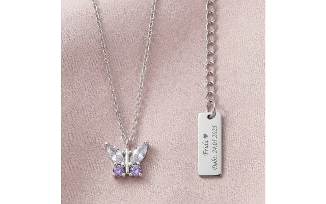 Sommerfugl Børnehalskæde - Lilla Sølv Noa Kids Jewellery