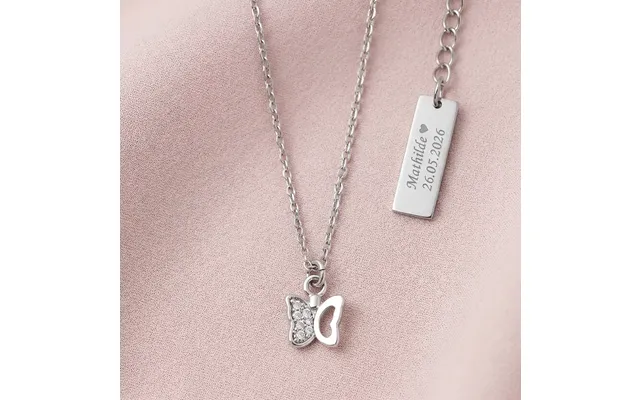 Sommerfugl Børnehalskæde Med Zirkoner Sølv Noa Kids Jewellery