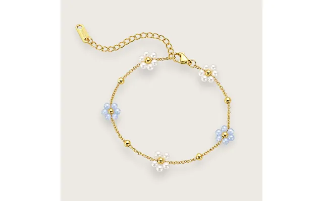 Daisy Bleu Blomsterarmbånd Guldbelagt