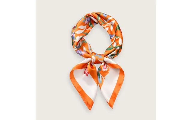 Gloria Satintørklæde Med Blomsterprint Orange