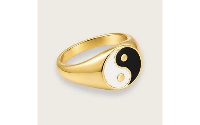 Yin Yang Signetring Guldbelagt