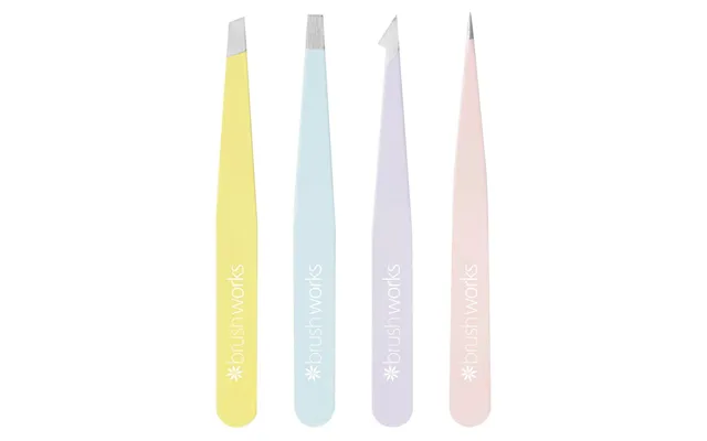 Brushworks Hd Combination Tweezer Set Pastel