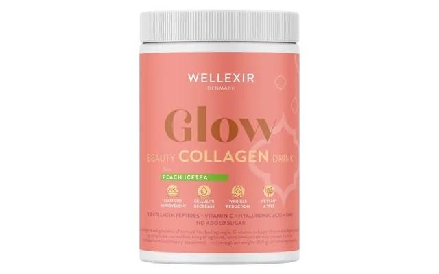 Wellexir Glow Beauty Drink Peach Ice Tea Tub 360g