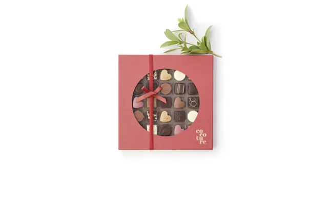 25 Stykker Fyldte Chokolader I Rød Cocoture Æske - 225g