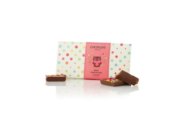 Chokoladeplade Med Chokoladeknapper I Rød Cocoture Æske - 55g