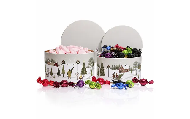 Julekagedåser Pillivuyt Med 2 Kg. Chokolade Og Juleskum