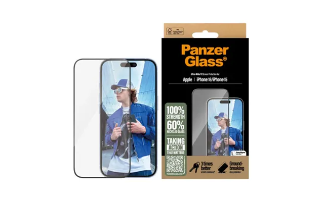 Panzerglass Screen Protector Apple Iphone 16 - 15 Ultra-wide Fit