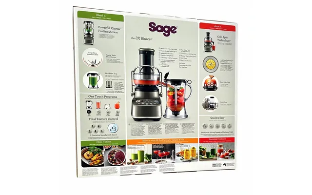 Sage The 3x Bluicer Sjb615shy2eeu1 Juice Ekstraktor Blender Røget Hickory